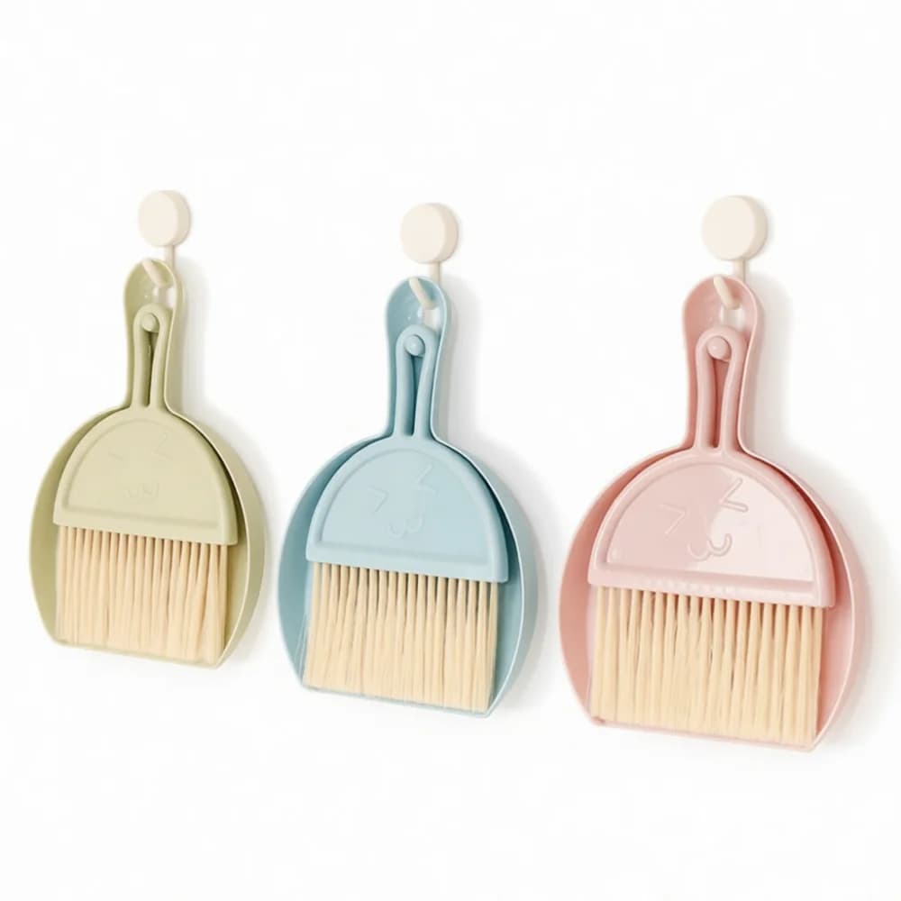 Convenient Desktop Cleaning Tool Mini Broom And Dustpan Set Portable Household Countertop Keyboard Dust Sweeping Kit