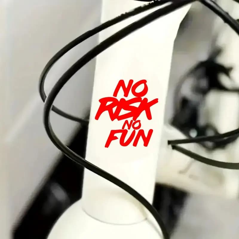 1PC "No Risk No Fun" Slogan Car Motorcycle Sticker Set Energetic Auto Moto Decor