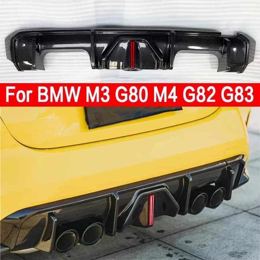 For BMW M3 G80 M4 G82 G83 Carbon Fiber Diffuser Rear Bumper Diffuser Rear Splitters Spoiler Back Lip Body Kit
