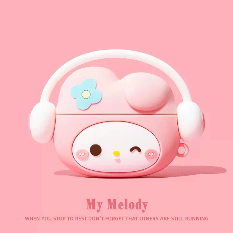 Custodia in silicone per auricolari AirPods 1 2 3 4 Pro Pro 2 Pro 3, con design Hello Kitty, Kuromi, Melody, simpatica e alla moda, per la protezione e l'estetica.