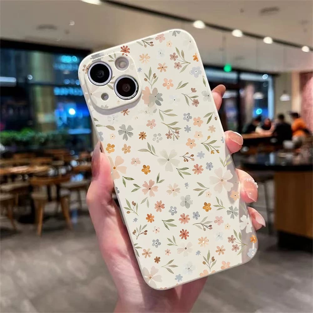 Flower Pattern Phone Case For iPhone 17 16 15 14 13 12 11 Pro XS Max 7 8 Plus Mini Air 17e 16e XR Anti Scratch Matte Phone Shell