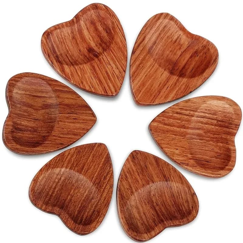 Plettri per chitarra acustica in legno da 6 pezzi Plettri a forma di cuore Parti Accessori per chitarra per strumenti musicali