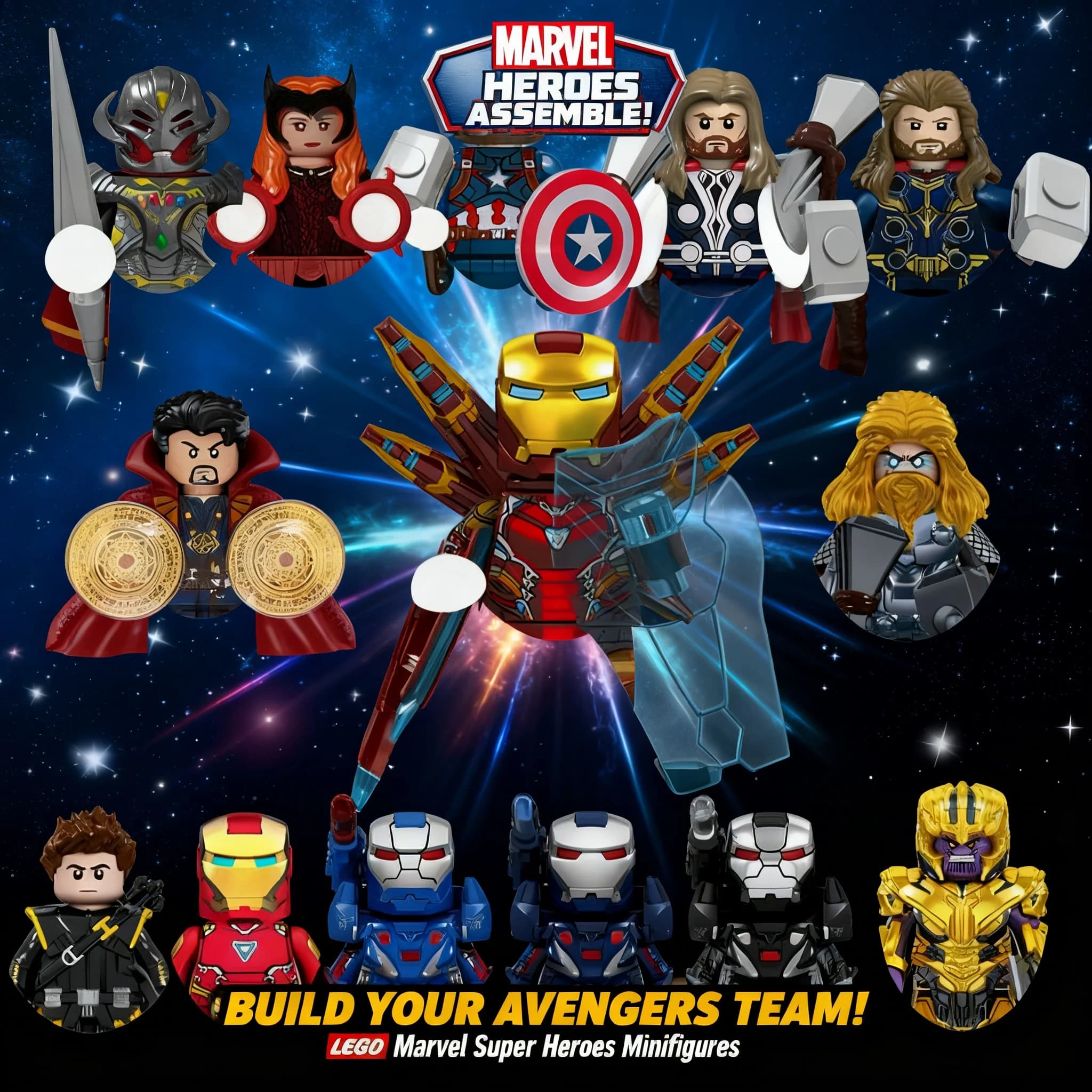 2026 Mattoncini da Costruzione Marvel per Giocattoli e Regali, Mini Action Figure per Bambini, Regali per Feste