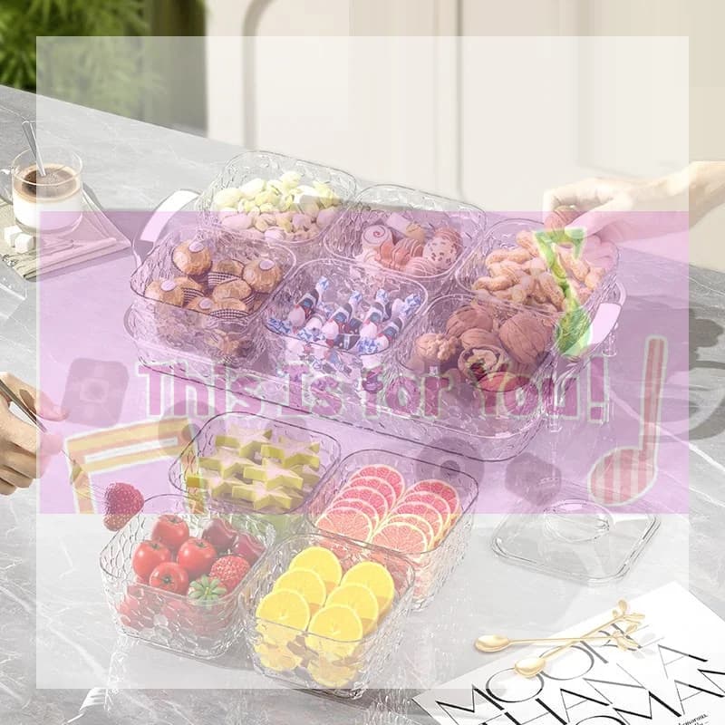 【MA】Contenitore per la conservazione degli alimenti freschi, contenitore per frigorifero da cucina, contenitore sigillato per frutta e snack, vassoio per frutta, scatola portaoggetti
