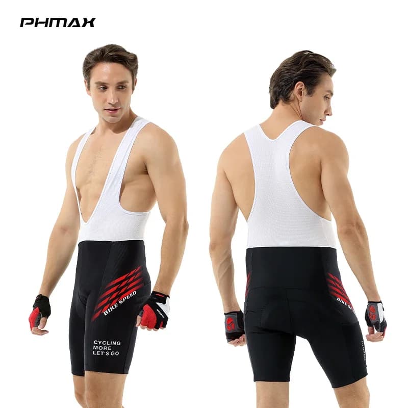 PHMAX shorts with cycling straps for men summer Outdoor MTB road bike breathable cycling pantyhose Splicing fabric short bicycling 5D Gel Pad