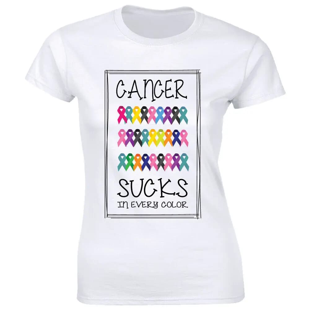 Il cancro fa schifo in ogni colore T-shirt per donna T-shirt per la consapevolezza del cancro