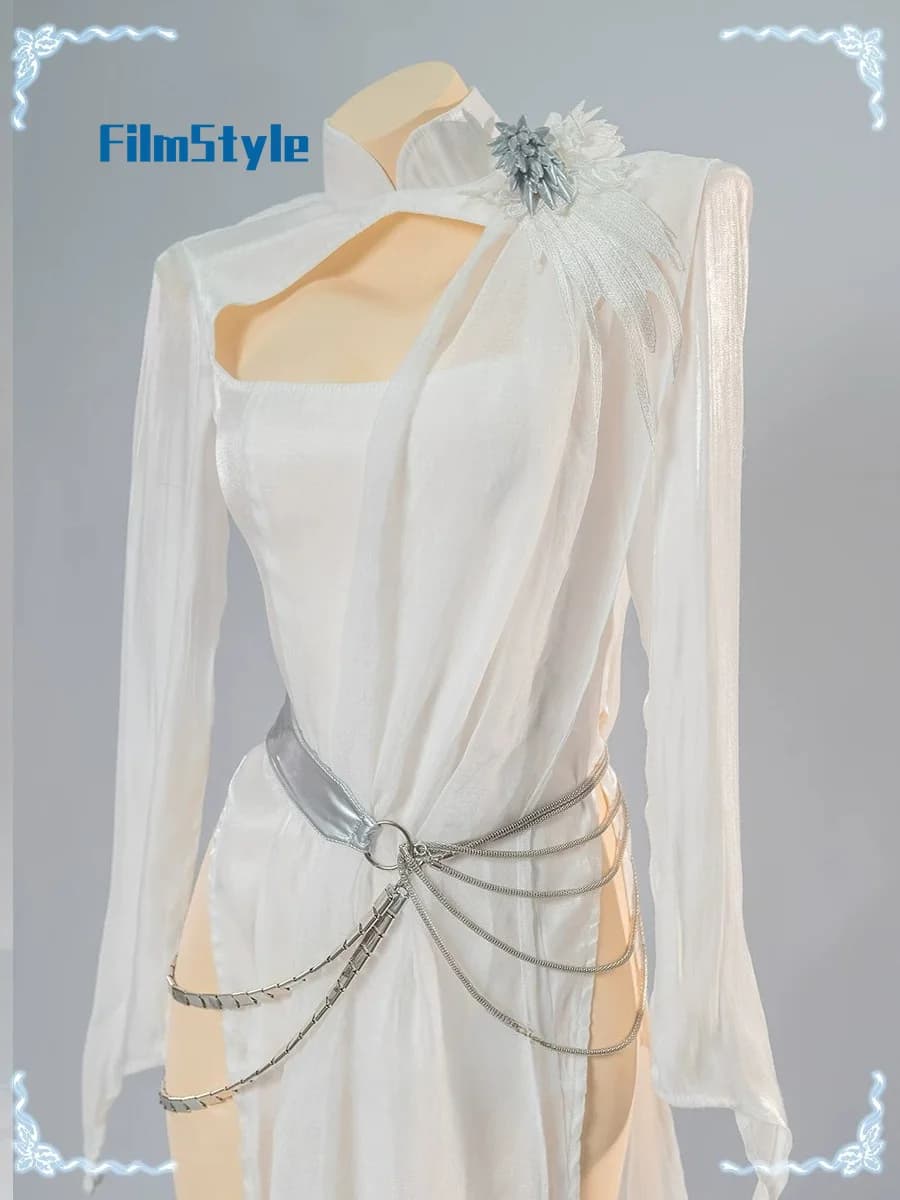 Costume Cosplay Olivier Brown Dust, Abito Bianco della Madre Sacra, Set Completo, Outfit Cosplay Anime per Donne, per Feste di Halloween
