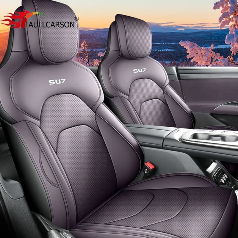 For Xiaomi Su7 Su 7 2024 2025 Leather Car Seat Cover Colour Track Style Protector Salon Full Surround Interior Accessories