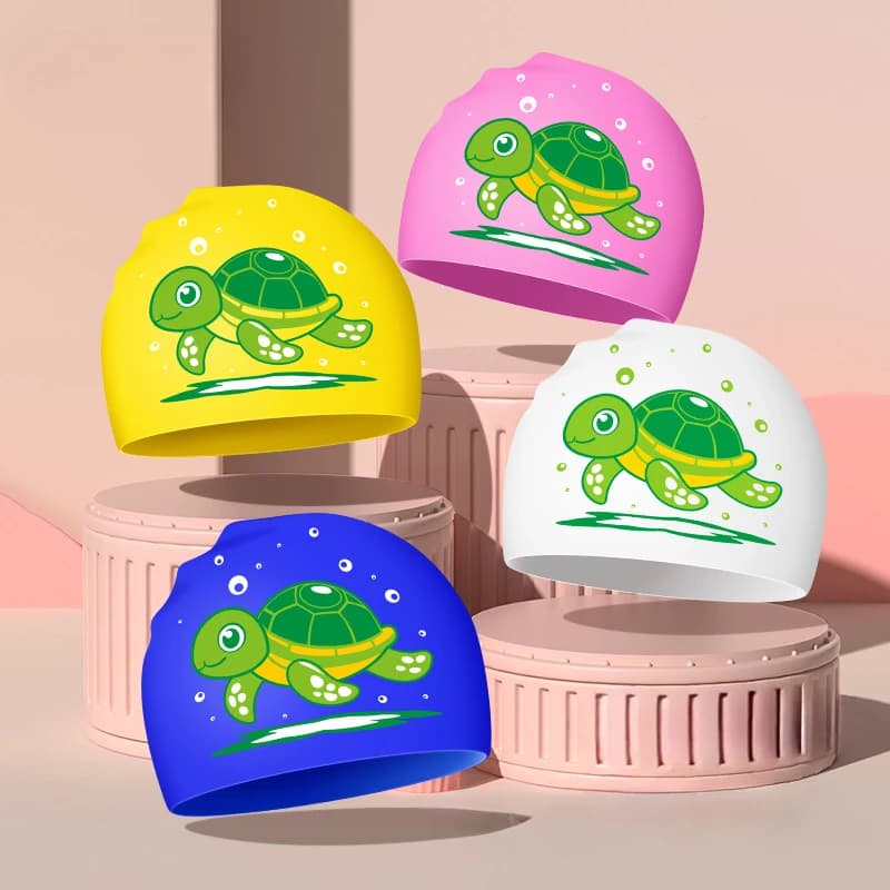 Animated cartoon swimming head Ear protection Silicone swimming head waterproof for boys Girls Swimming head for kids Pool accessories