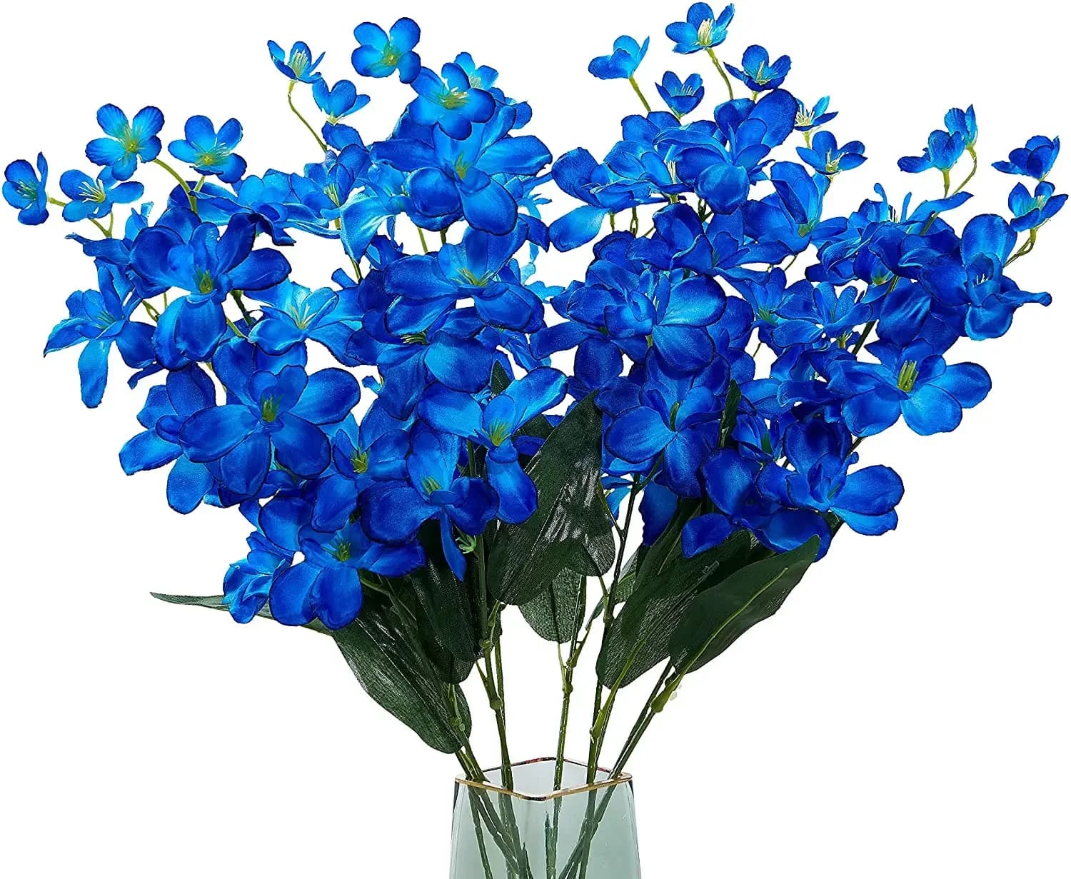 10 pieces of artificial orchids flowers blue long stems bulky for wedding home