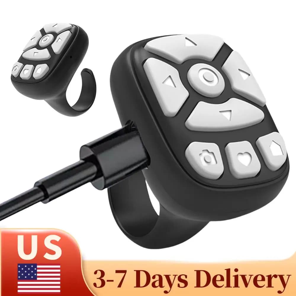 Mini Telecomando Bluetooth per Cellulare, Controllo Remoto per E-book, Selfie Stick e Fotocamera, Compatibile con iPhone e iPad
