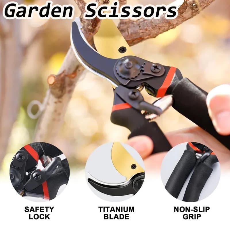 Forbici da Giardino Professionali Multifunzione, Cesoie per Potatura Ultra Affilate e Resistenti, Attrezzi per Giardinaggio