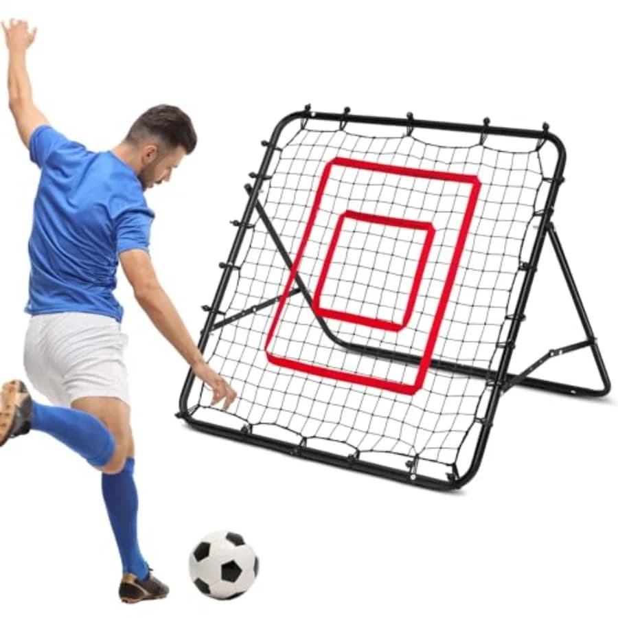 Rete di Rimbalzo per Calcio 3,5 x 3,5 ft, Attrezzatura per Allenamento di Velocità, Controllo e Passaggi, Adatta anche per Baseball