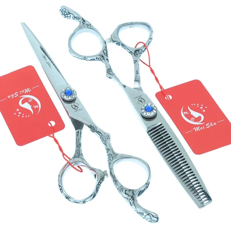 6.0" Plum Handle Pet Grooming Scissors Professional Hairdressing Shears Salon Barber Using Dogs Cutting Thinning Tijeras A0113A