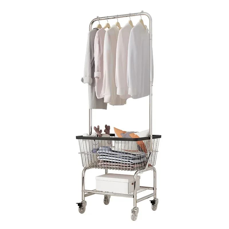 Appendiabiti mobile, carrello del negozio di abbigliamento, appendiabiti per asciugatura interna, portaoggetti per camera da letto dal pavimento al soffitto, clo retrattile