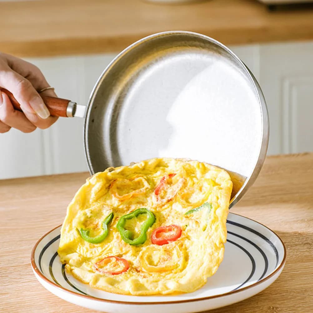 Stainless Steel 304 Mini Egg Frying Pan Compact Lightweight Portable Small Skillet for on The Go Cooking Fried Eggs Pancakes