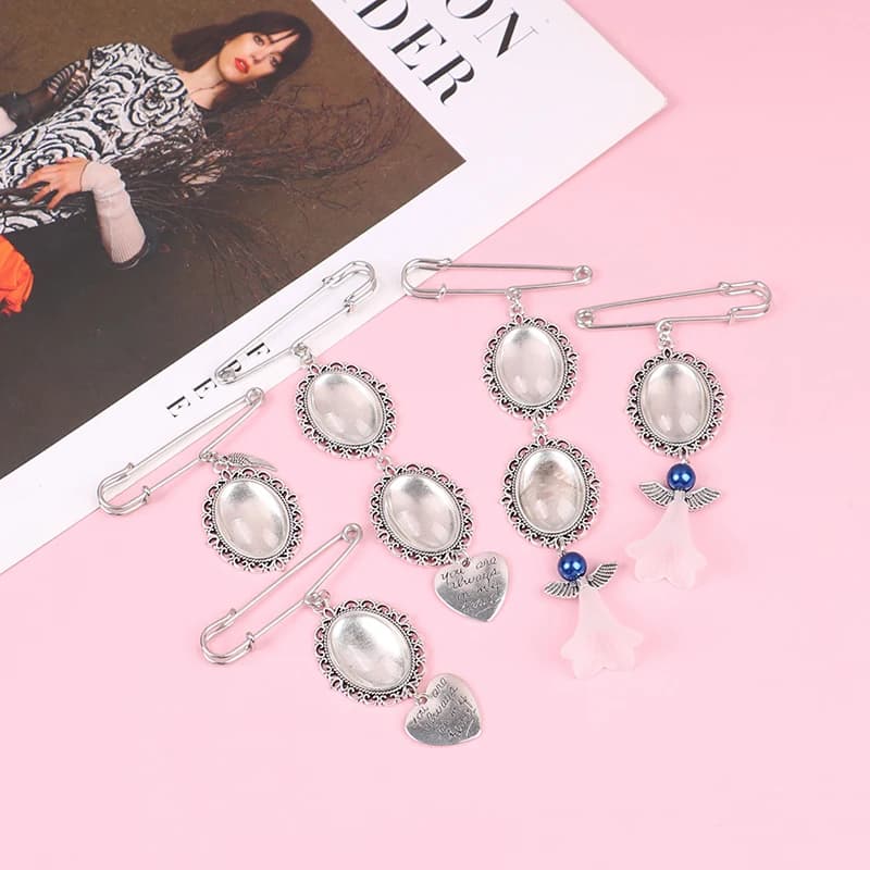 Bouquet da sposa Photo Charm spilla fai da te spilla Lacy Frame Charm cornice ovale joyeria y accessori