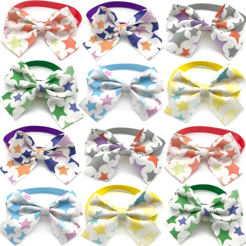 50/100pcs papillon per cani stella patwhatforniture per animali domestici piccolo cane gatto Pet papillon collare regolabile cravatte accessori per toelettatura cani