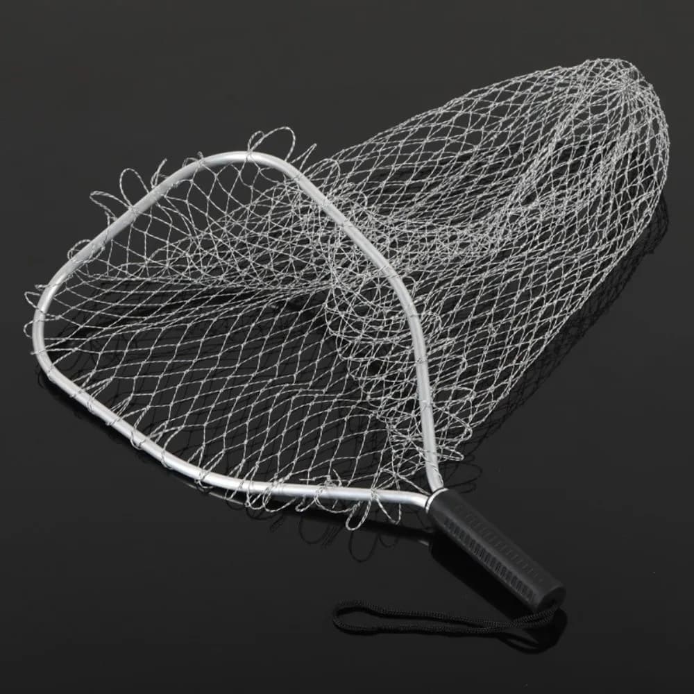 Rete da pesca in tessuto a rete Materiale in lega di rete Guadino da pesca quadrato da 30 cm Accessori per attrezzi da pesca anti-gancio di grande capacità