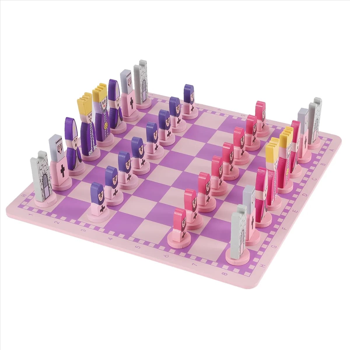 Set di scacchi da viaggio con scacchiera, giocattoli educativi per bambini e adulti, rosa