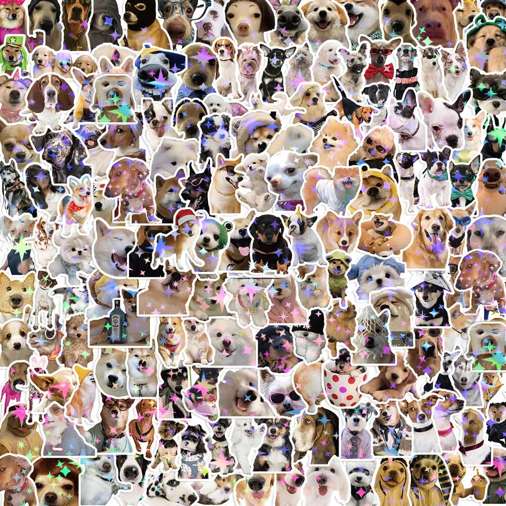 10/50/100/200pcs Funny Cute Dog MEME Stickers Kawaii Puppy Decoration Decals DIY Notebook Helmet Guitar Waterproof Sticker Pack