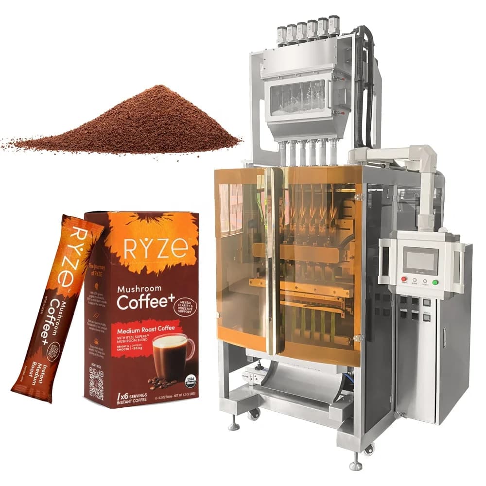 Multilane Coffee & Protein Powder Sachet Packing Machine 6 Lane Multi Function Filling & Gluing Stick Pack Machine Customized