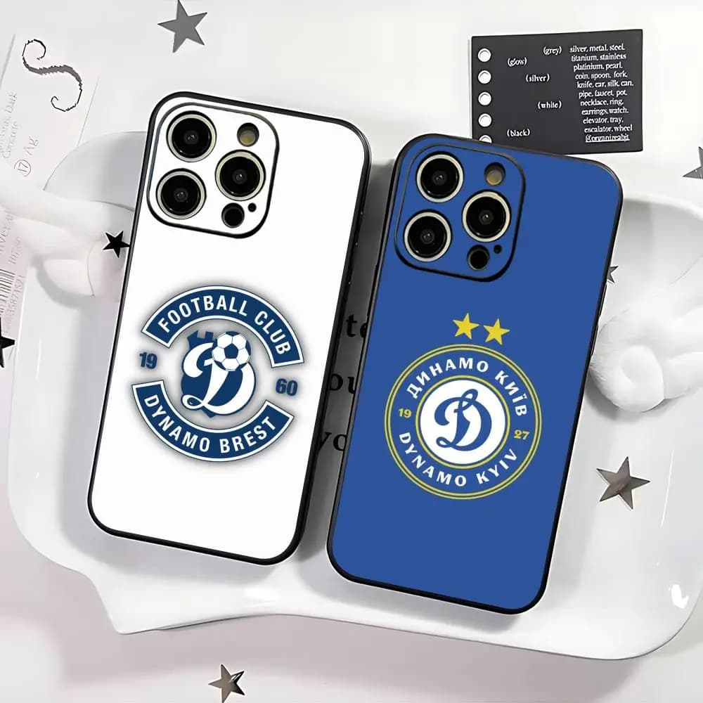 Club fashion FC Dynamo Moscow Phone Case For iPhone 17 16 15 14 13 12 11 Plus Mini Pro Max Soft black Shockproof Cover