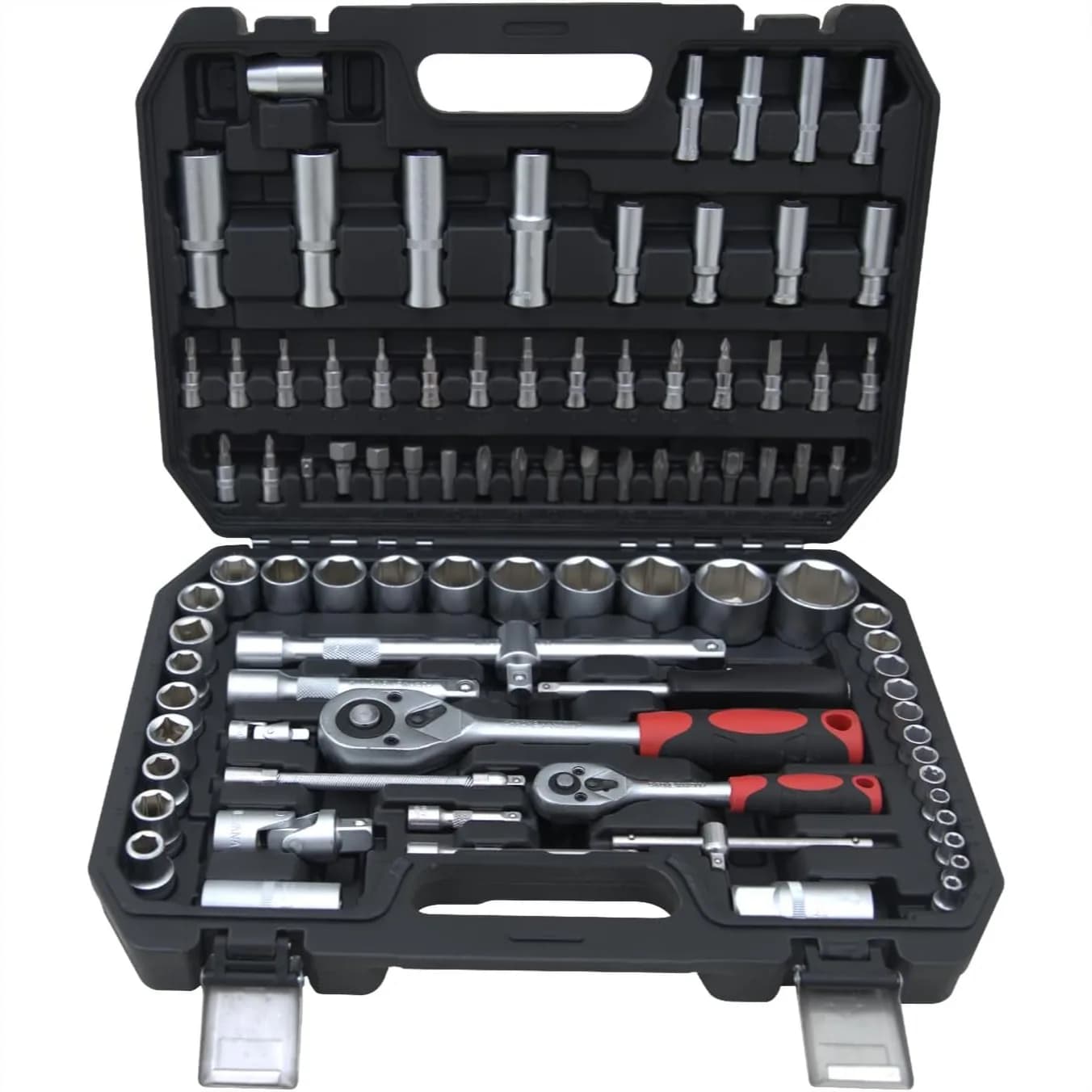 Set di Chiavi a Bussola da 94 Pezzi, Kit Completo di Utensili Manuali per Casa, Dormitorio Universitario, Emergenze Auto, Regalo per Uomo
