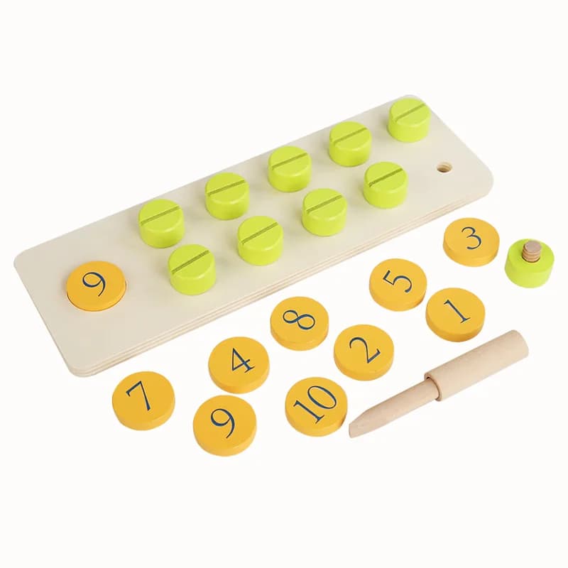 Bambini Combinazione di dadi a vite in legno Smontaggio Tavola di conteggio Blocchi di costruzione Gioco di matematica Montessori Giocattoli educativi per bambini