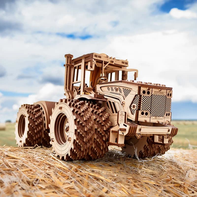 Trattore pesante K-7M macchine agricole assemblaggio in legno modello di blocco puzzle fai da te giocattolo ragazzo regalo per adulti