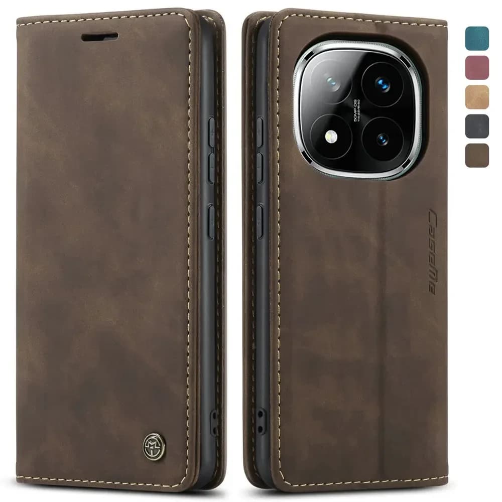 Luxury Leather Flip Wallet Card Cover for For Note 14/13 Pro Plus Redmi 14C 14R A4 A3Pro POCO M7Pro X7 Pro 5G Shockproof Cover