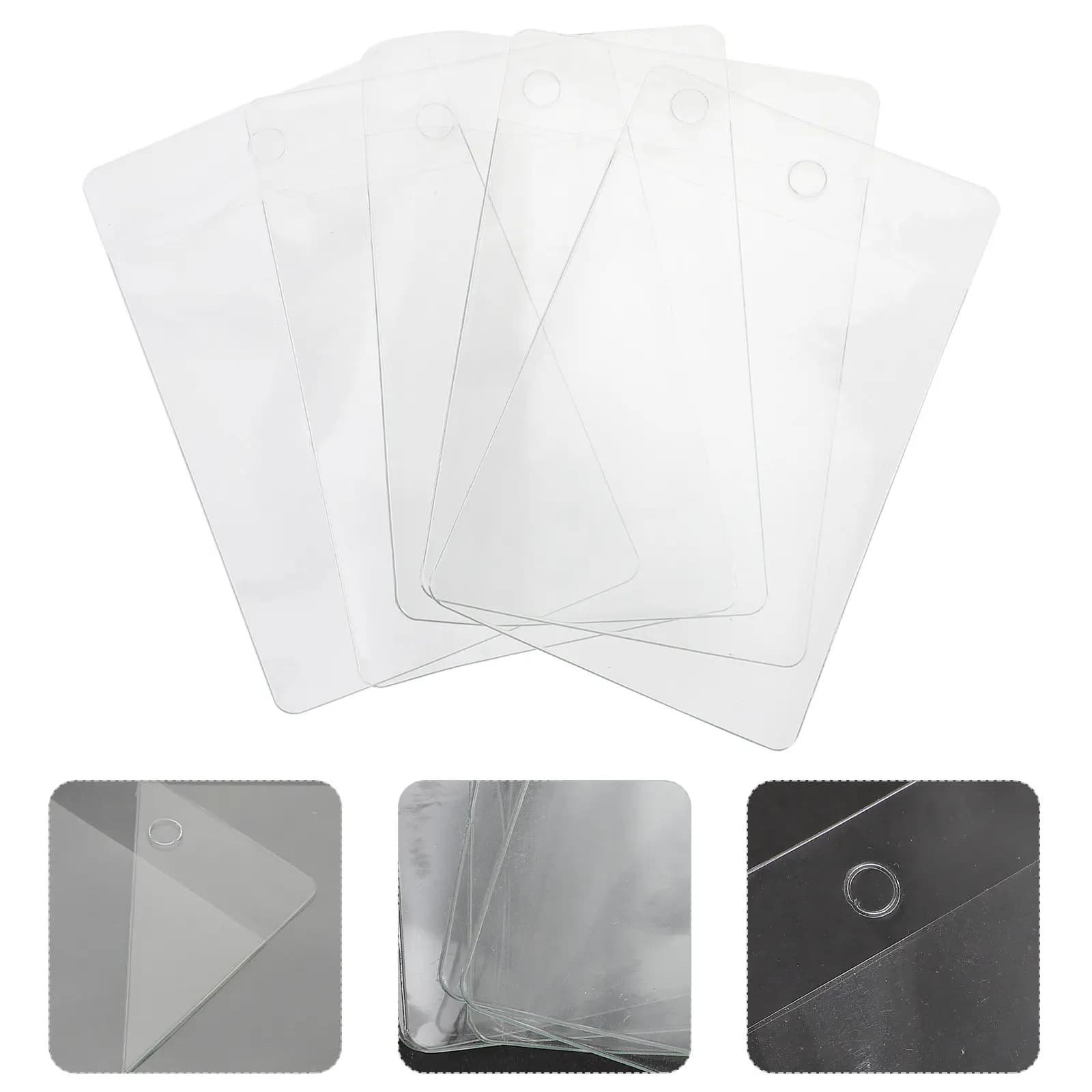 100 Pezzi Tasche Riutilizzabili in PVC per Carte, Custodie Trasparenti per Etichette, Porta Schede Organizzative, Coperture Protettive per Ufficio e Scuola
