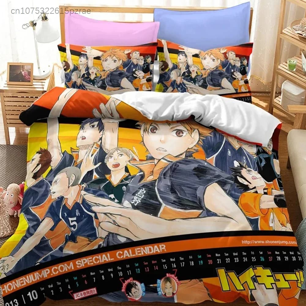 3D Anime Haikyuu Bedding Set Volleybal Duvet Cover Bedroom Comforter Covers Single Twin King ​Size Quilt Cover Home