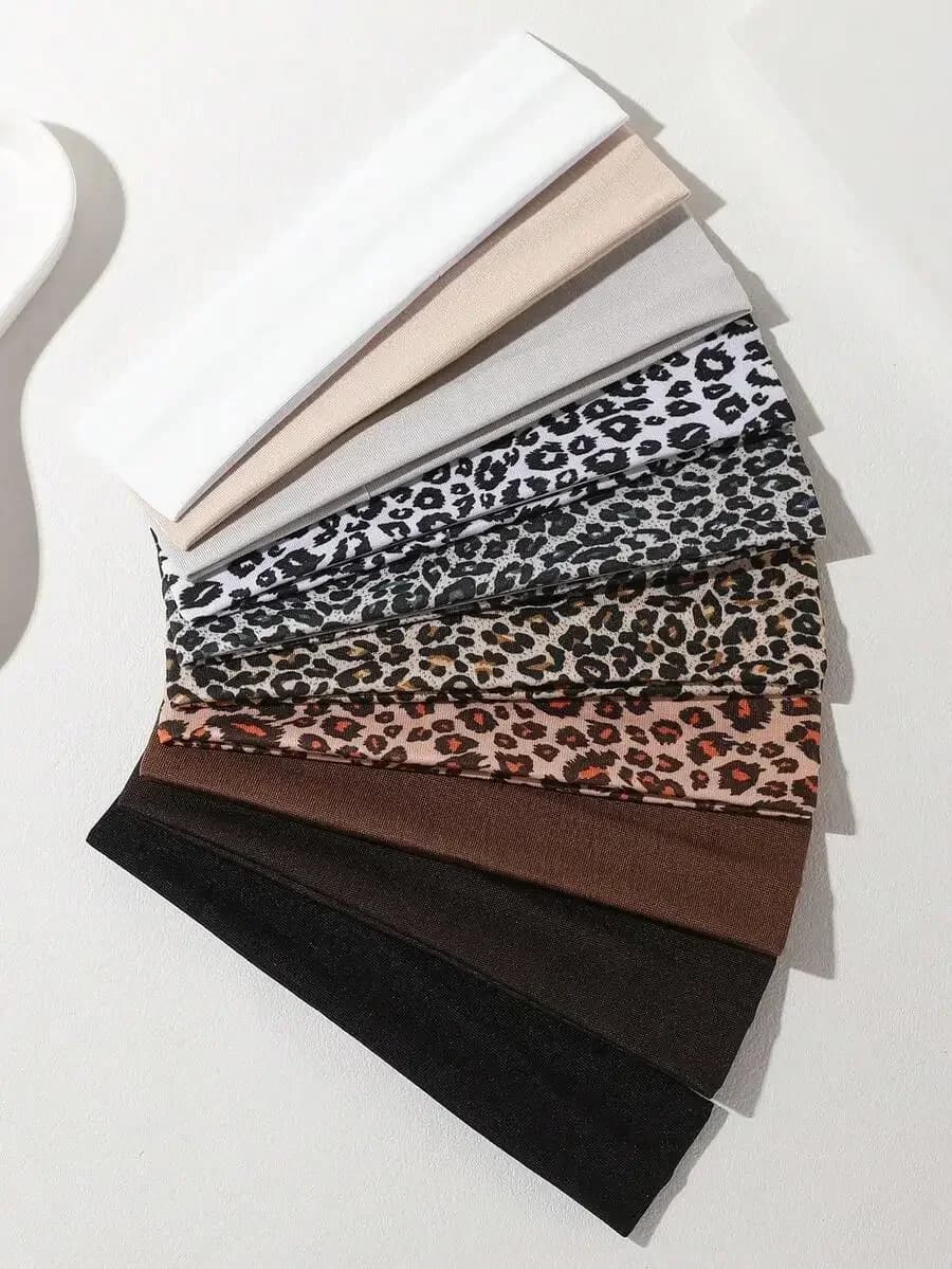 3 fasce elastiche da donna con stampa leopardata, accessori per capelli assorbenti del sudore, per lo sport, l'uso quotidiano e casual
