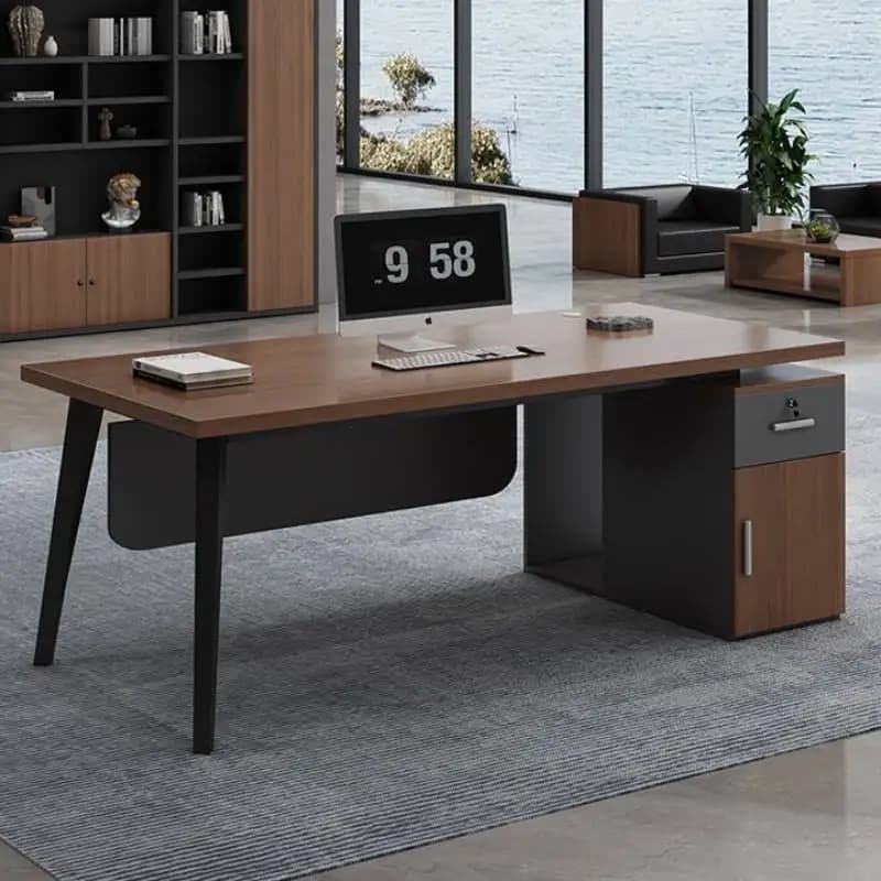 Scrivanie da Ufficio di Lusso con Organizer, Scrivanie Direzionali Regolabili ad Angolo, Scrivanie per Computer Regolabili in Altezza, Mobili per Ufficio