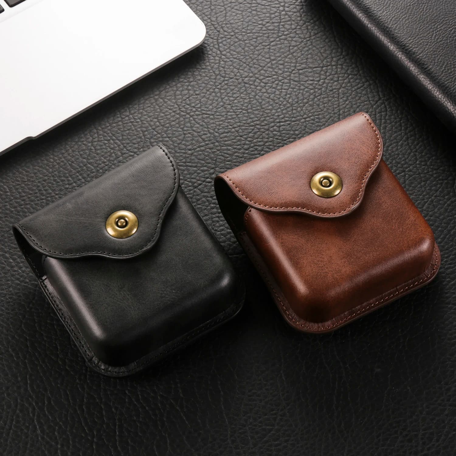 Custodia a marsupio in pelle da uomo per Samsung Z Flip 7 6 5 4 3 5G, Galaxy Flip7 Flip6, Find N3, Moto Razr 60 50 40