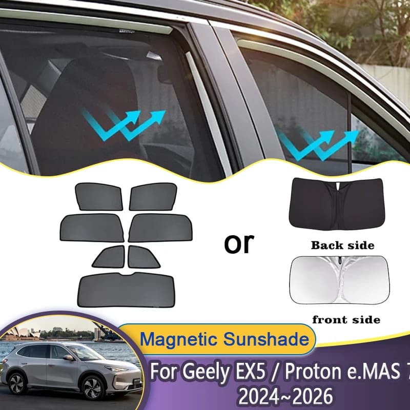 Auto Maglia Parasole Per Geely EX5 Galaxy E5 Proton e.MAS 7 2024 2025 2026 Finestra Magnetica Parasole Visiera Tende Accessori Auto