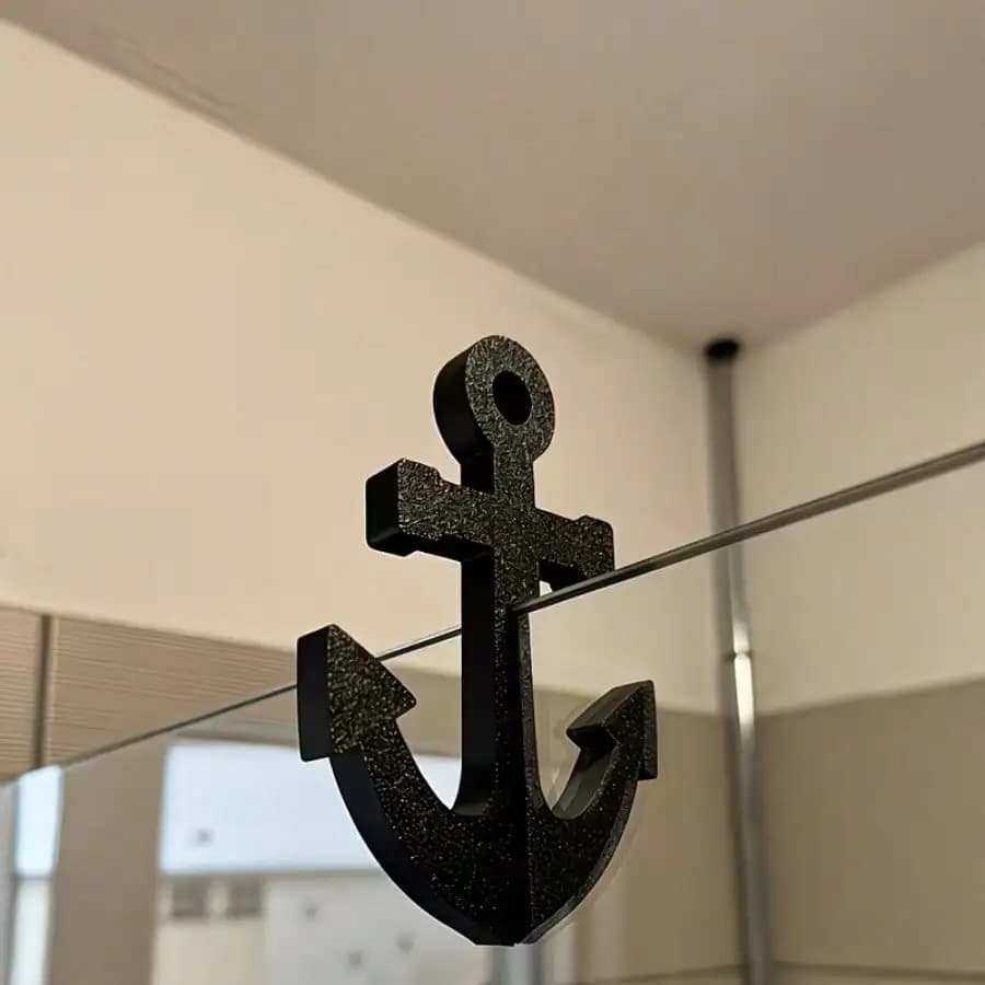 1 Gancio da bagno a forma di ancora, senza perforazione, per porta in vetro, per camicie da notte, pigiami, accappatoi, asciugamani da bagno, vestiti