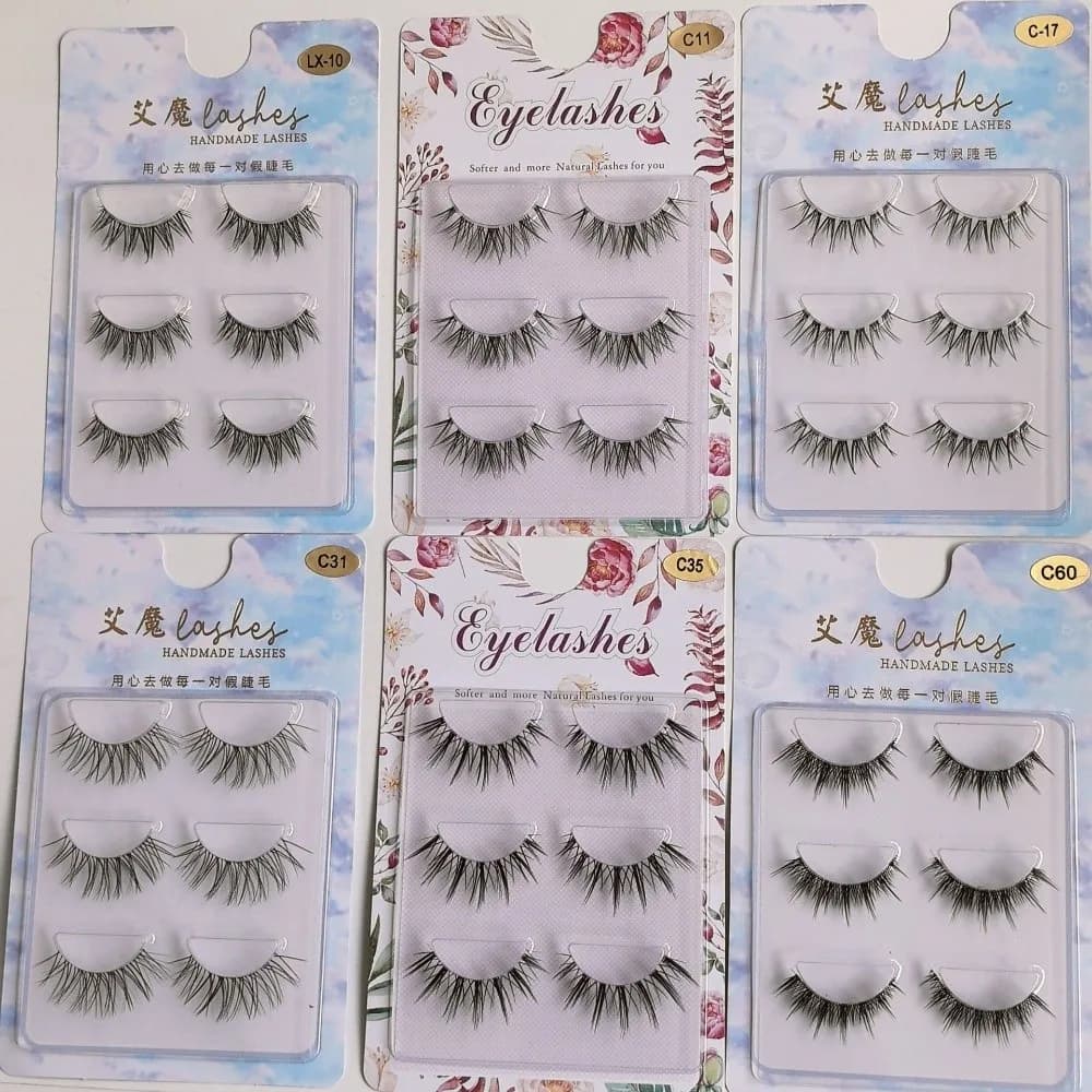 Fake Eyelash Japanese Natural Effect for Cosplay, Long Eyelashes Manga Style, Extension Eyelash 3D Effect, Synthetic Vison Fin Eyelash for Women