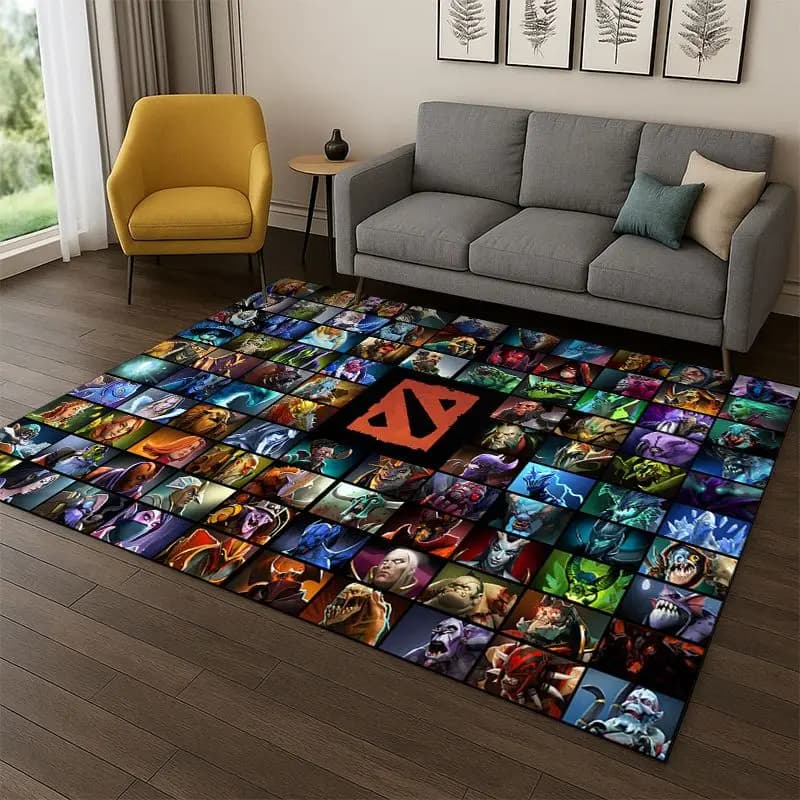 Classics RPG Dota Game Gamer Carpet Rug for Bedroom Living Room Sofa Playroom Doormat Home Decor,Kid play Area Rug Non-slip