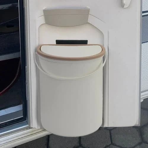 Cestino per rifiuti da 10 litri con coperchio Caravan Camper Camper Cestino per rifiuti sigillato Antiodore Portatile Facile da riporre Organizzatore di rifiuti per esterni