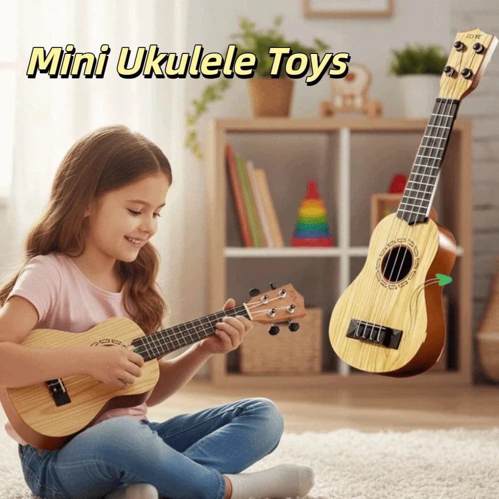 Strumento musicale Ukulele a 4 corde Manopola regolabile Simulazione educativa Ukulele Giocabile Durevole musicale per bambini