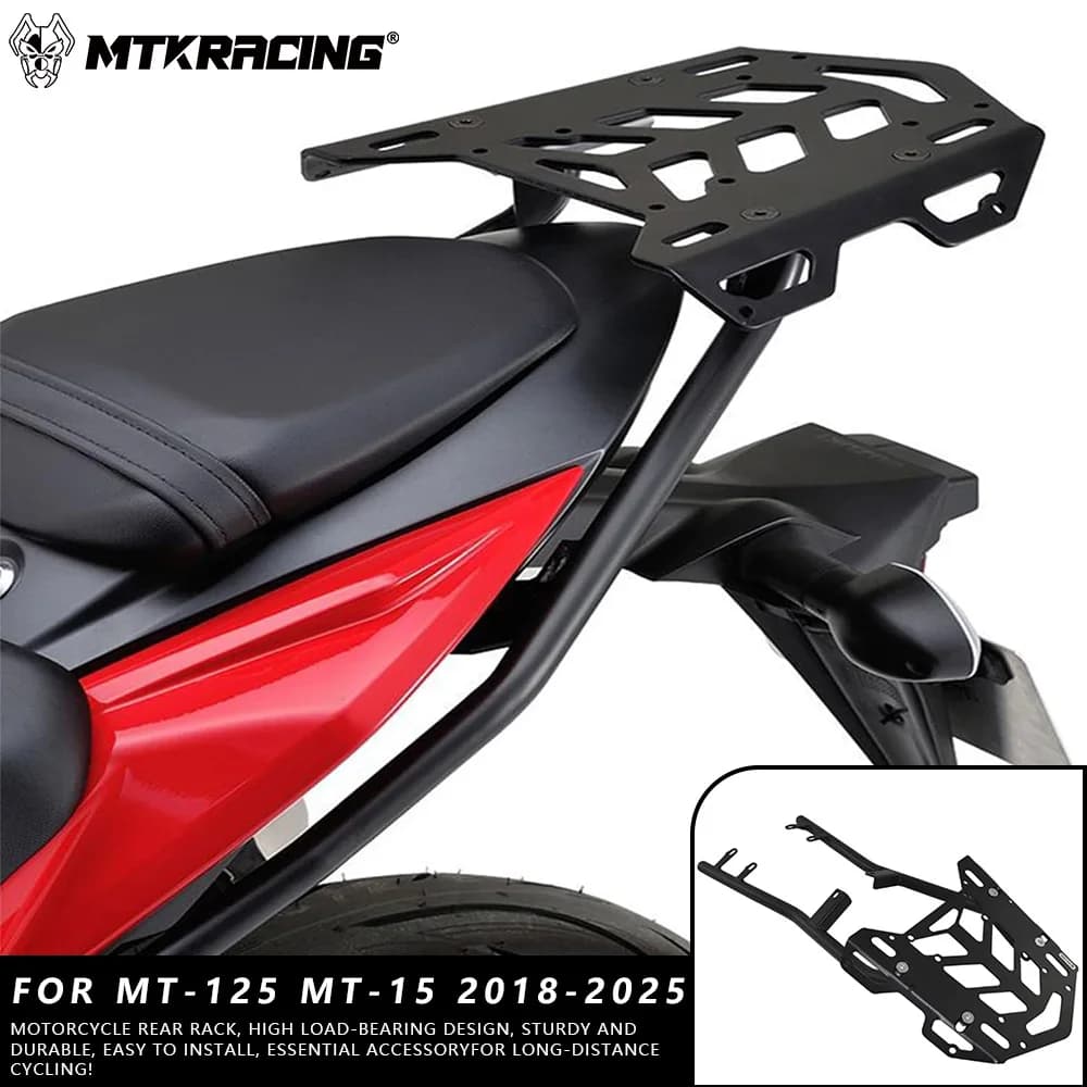 MTKRACING Per YAMAHA MT-125 MT-15 2018-2025 Moto Posteriore Portapacchi Cargo Holder Top Box Carrier Mensola Staffa