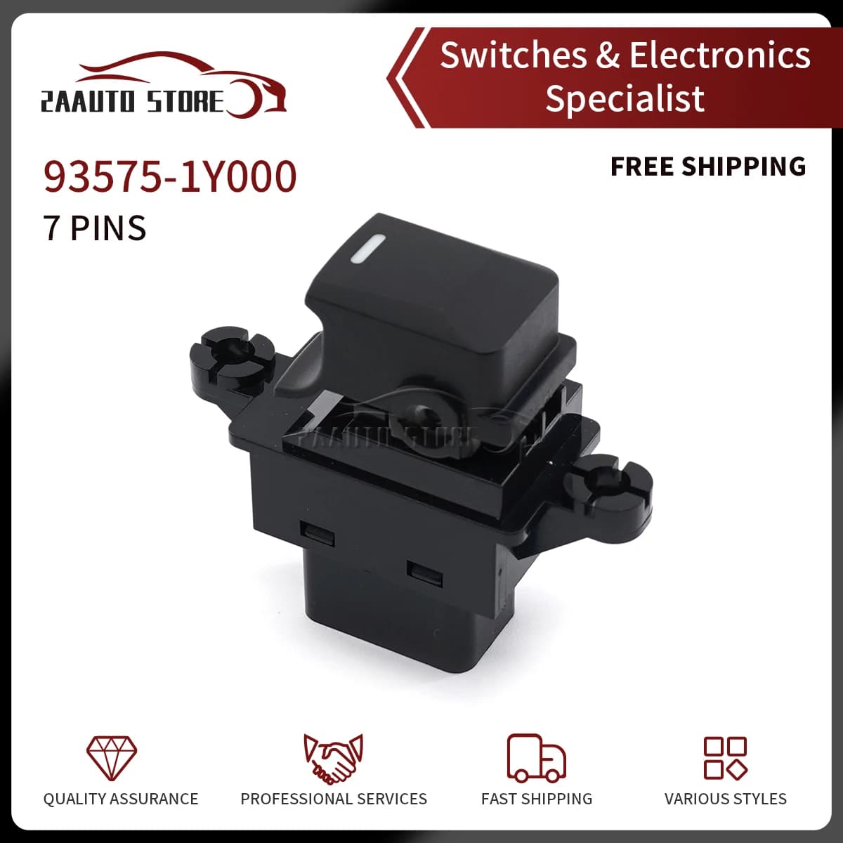 Per Kia Picanto Mattina 2011 2012 2013 2014 2015 2016 93575-1Y000 935751 Interruttore di comando alzacristallo elettrico Y000 a pulsante singolo