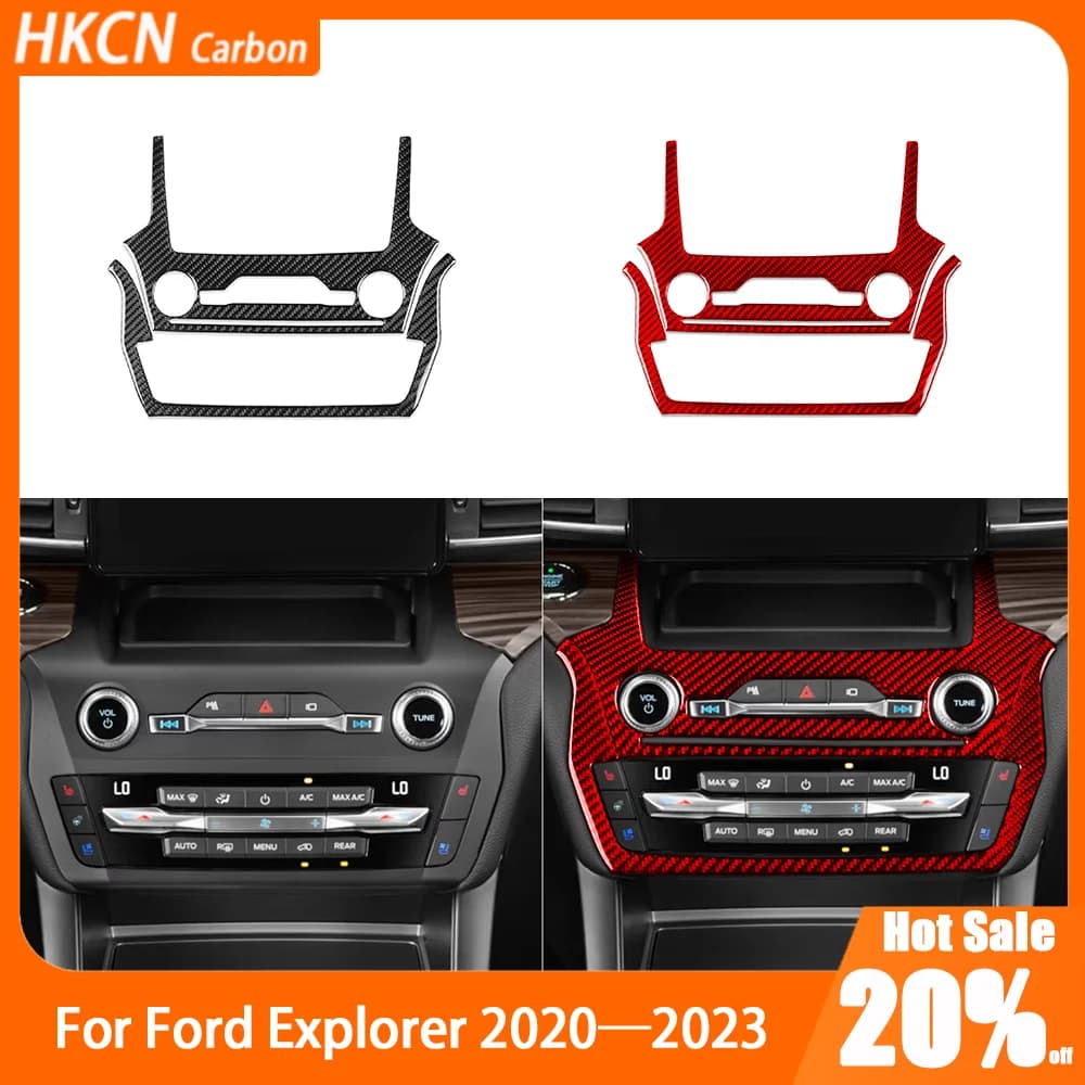 Carbon Fiber Central Console Panel Decalcomanie Car Accessories Interior Cover Self Adhesive Edit for Ford Explorer 2020—2023