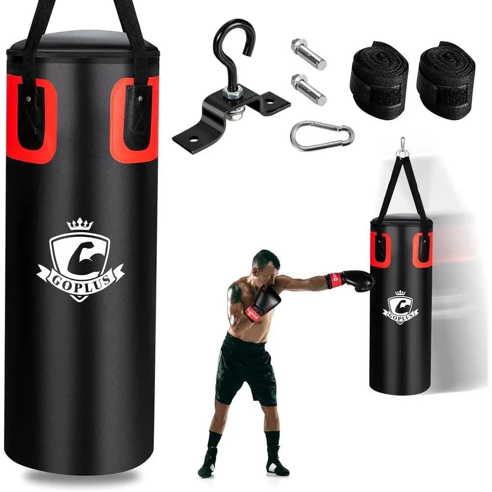 Set Sacco da Boxe Pesante da 25 kg con Guanti da 340 g e Fasce Protettive per MMA, Muay Thai e Allenamento in Palestra Domestica