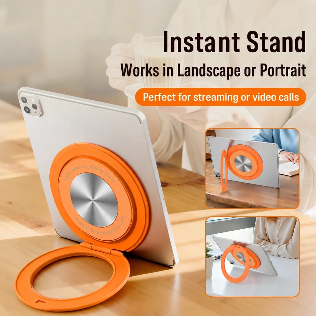 Supporto Magnetico in Alluminio per Tablet con Rotazione a 360° ° Supporto Girevole per Tablet in Metallo, Universale per iPad Mini e Altri Dispositivi