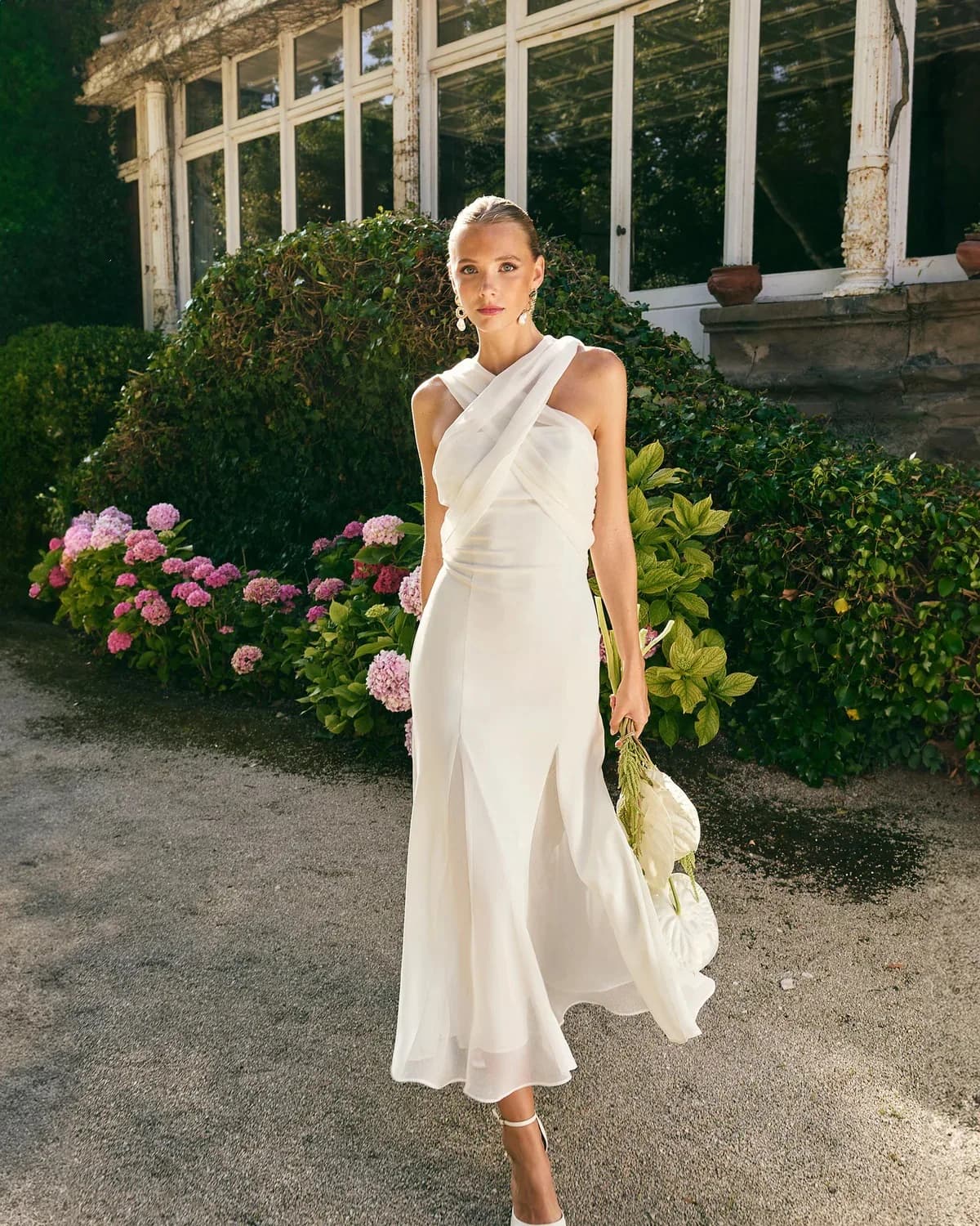 Stylish ribbon slim dress solid woman with shoulders uncovered sleeves backless maxi dresses 2025 summer spring women's dresses