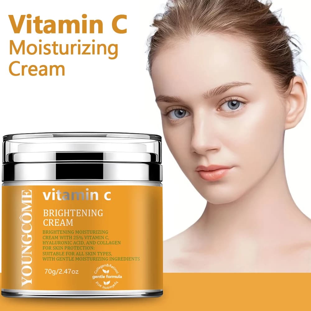 YOUNGCOME Vitamin C Moisturizing Cream - Daily moisturizing cream for the face with hyaluronic acid and collagen for a bright and radiant skin