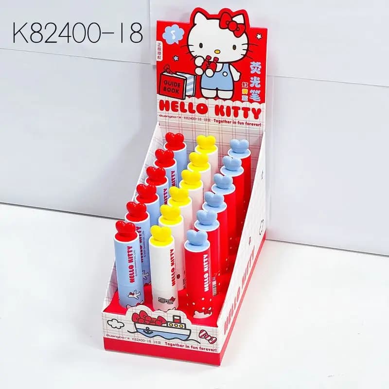 Set di 18 Evidenziatori a Forma di Gattino in 3 Colori, Pennarelli Artistici, Regalo di Cancelleria, Materiale Scolastico Carino